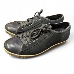 John Varvatos USA Black Leather Low-Top Sneakers